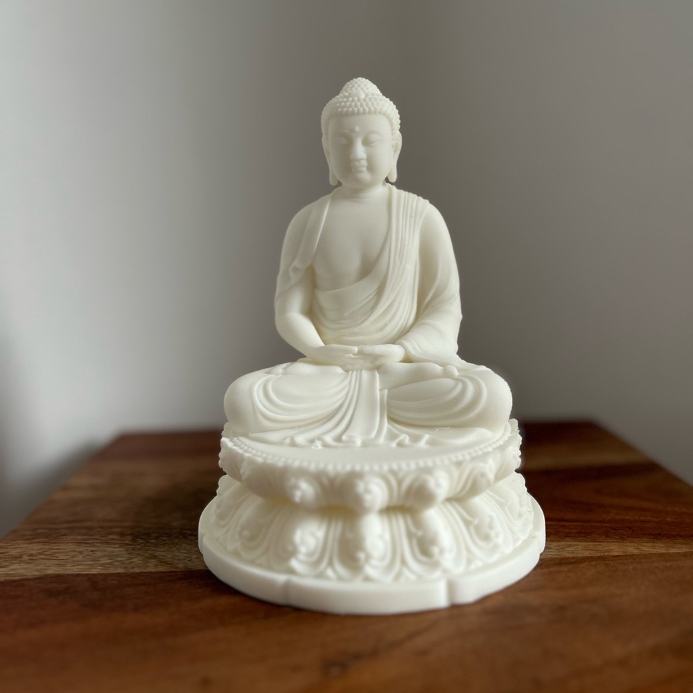 White Buddha Statue 8" Height